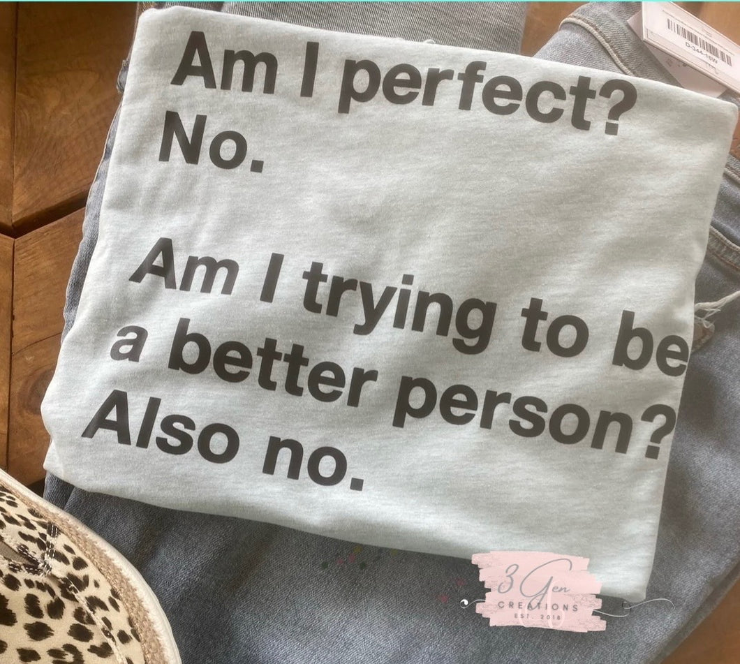 Am I perfect?